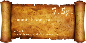 Temmer Szabolcs névjegykártya